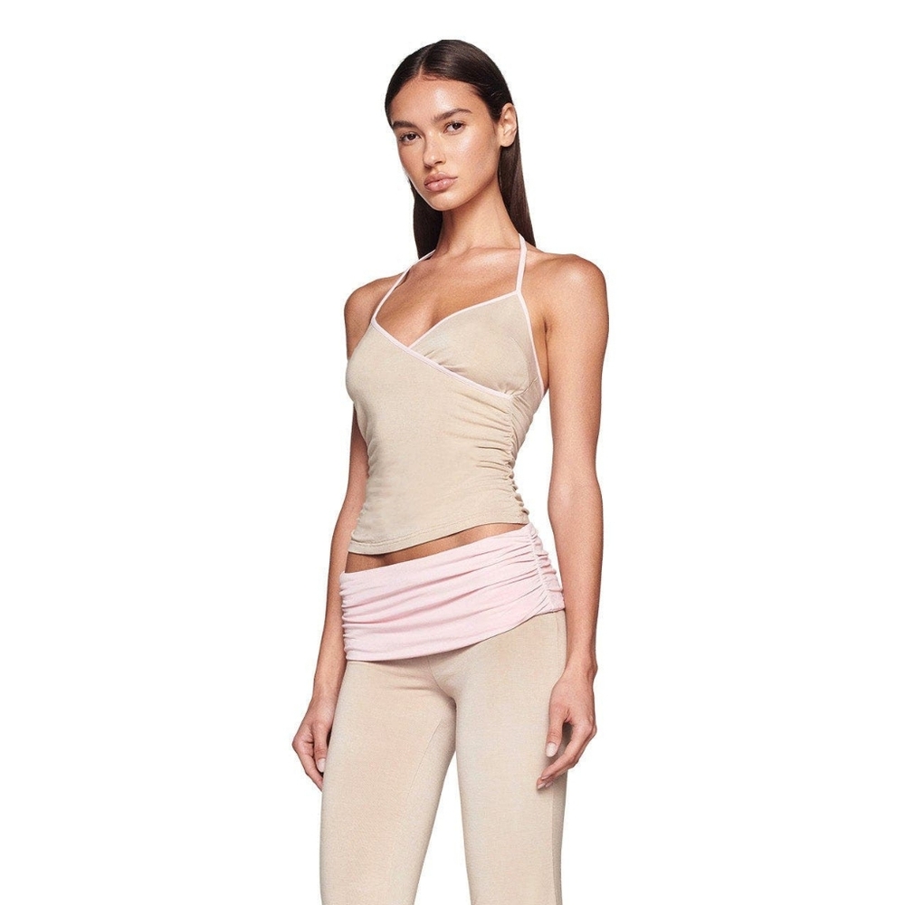 I.AM.GIA Jannis Tank Crossover Size Large Tan / Pink